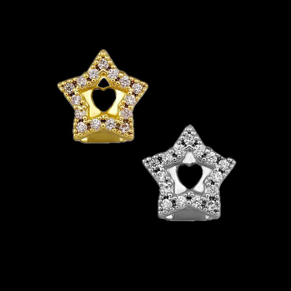 RACHELZ Fashion Single Hollow Star Zircon Teeth Grillz Hip Hop CZ Stone Tooth Caps For Women Men Body Jewelry Dental GrillsXJ250114