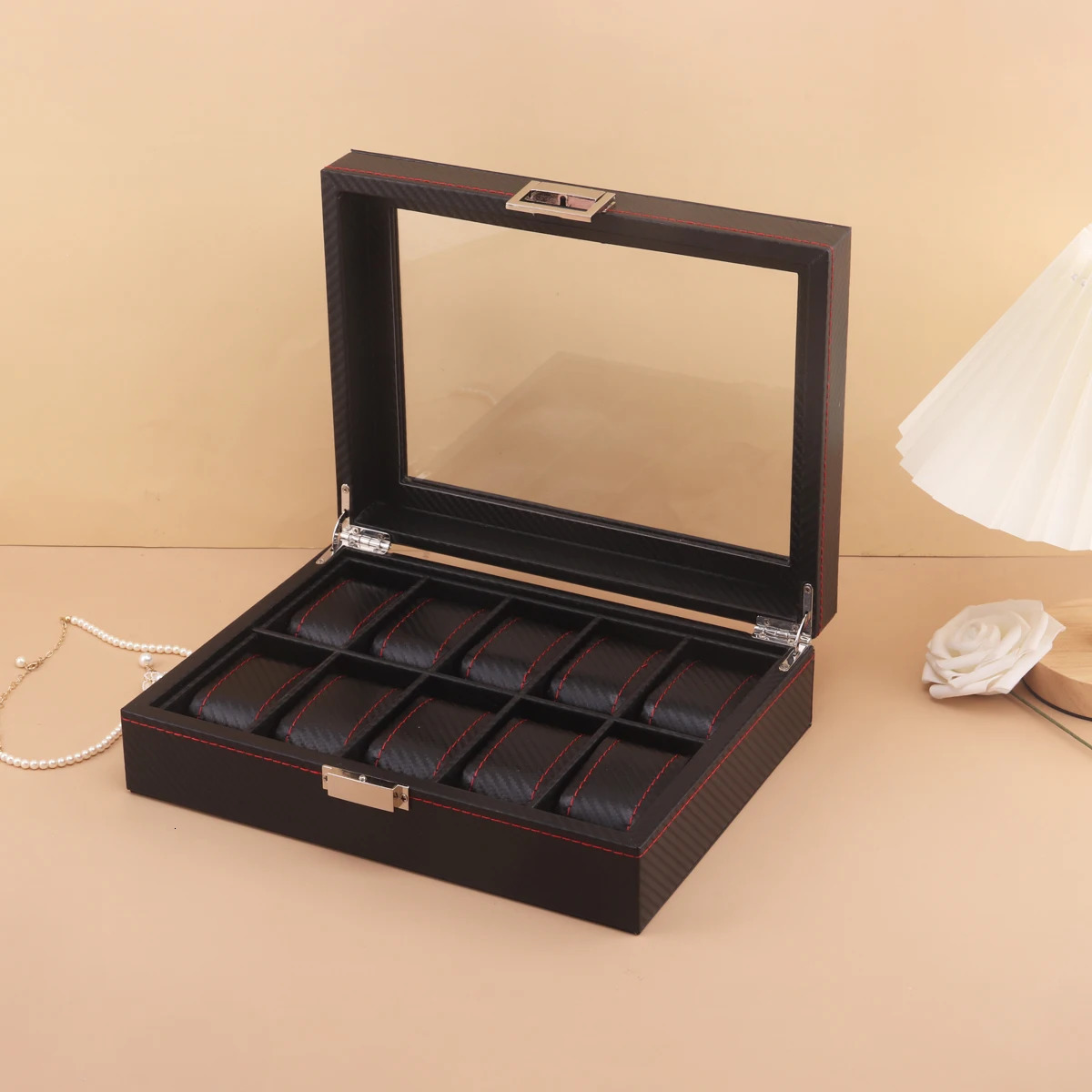 3/6/10/12 Grids Carbon Fiber Watch Boxes Watch Organizers Top Quality Boxes for Men Women Watches Jewelry Display 250117
