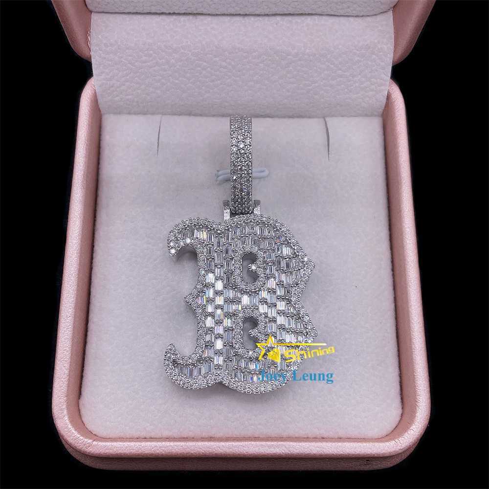 GRA Certificate Sterg Sier VVS Dia Mossinate Iced Out Jewelry Initial Letter Custom moissanite Pendant Hip Hop