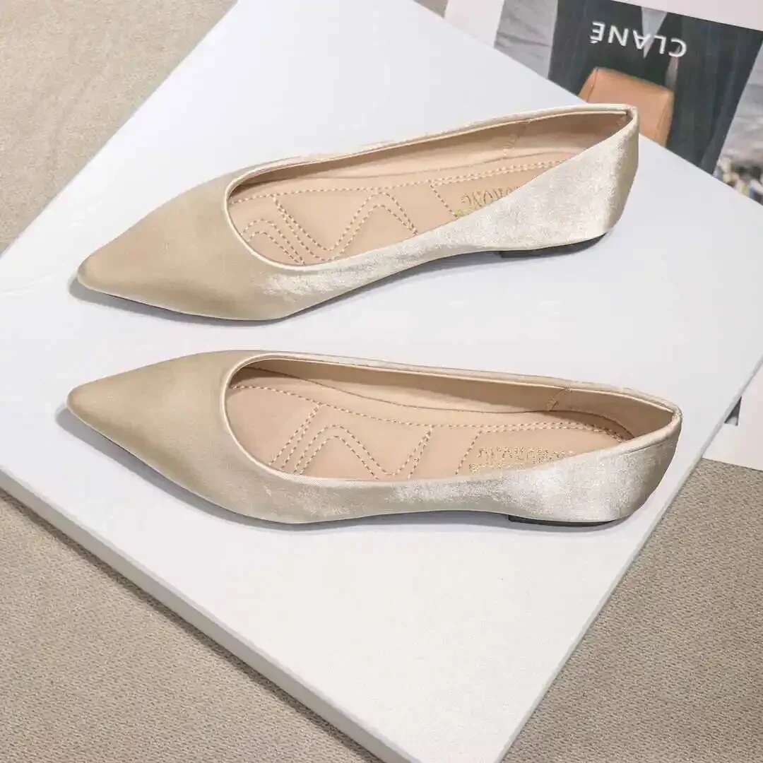 Shoes For Women Office Non Slip Low Heel Elegant Woman Flats On Promotion Brand Chic Summer 2024 Hot Trendy Price