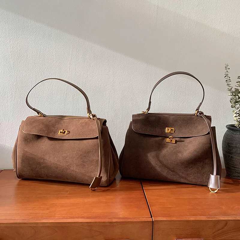 New Arrival Suede Women Handbags Maillard Shoulder Bags Vintage Pu Leather Crossbody Autumn and Winter Large Capacity Tote Bag