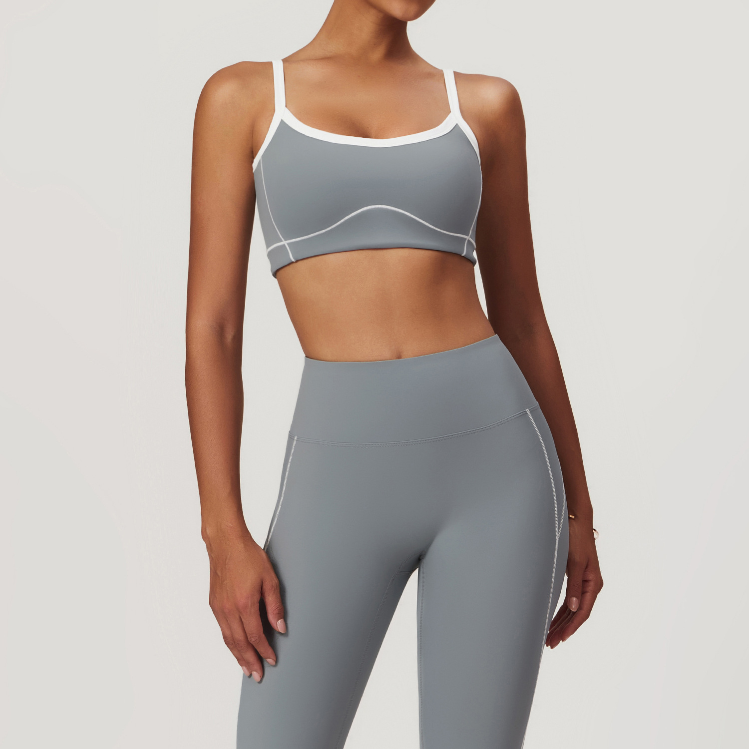 Nude Feeling Tight Sports Underwear Big U Back Yoga Bra Women Inner Outer Fitness Top