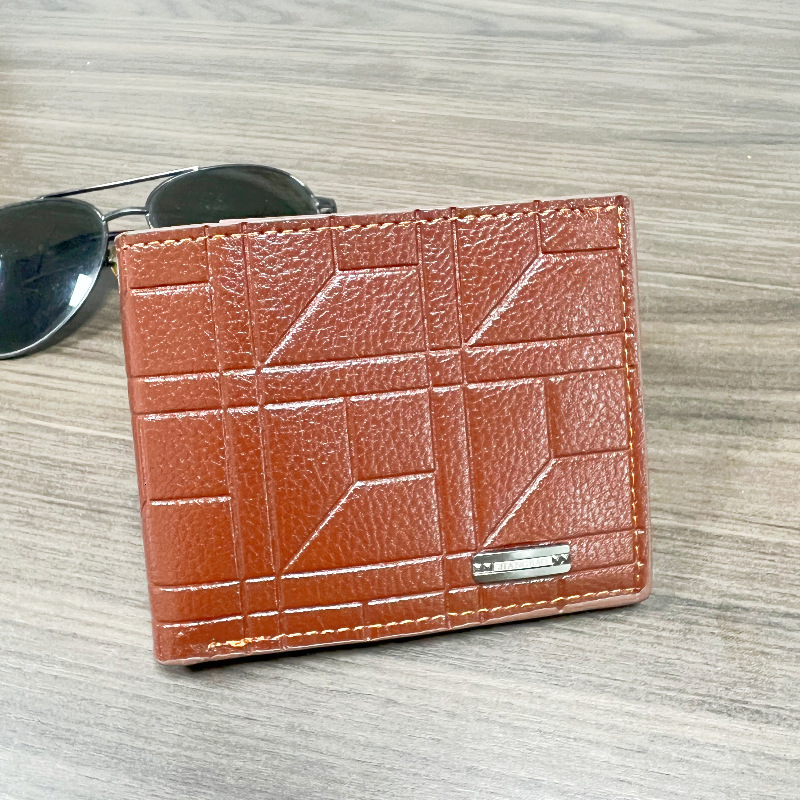 New men's short wallet, youth fashion plaid horizontal soft leather clip, large capacity, multi slot wallet swissmilitary