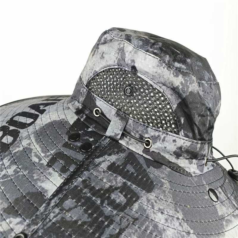 Sunshade hat Breathab Sun protection Mens summer Anti UV fishing hat Big edge face Covering Mosquito proof Fisherman Sun hatXJ250116
