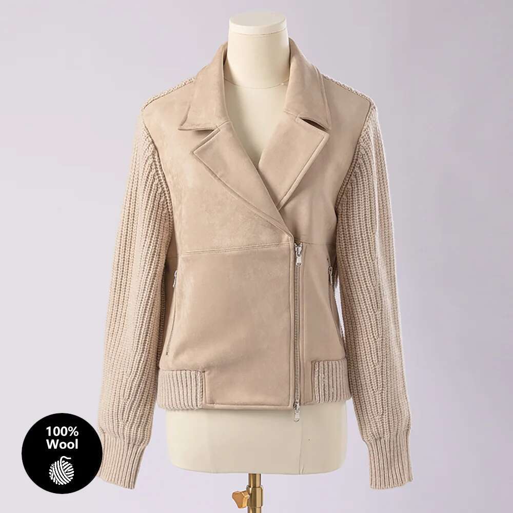 Ca-53 Winter Clothing For Ladies Artificial Deer Fur & Merino Wool Overcoats Women's Coats Leather Jacket