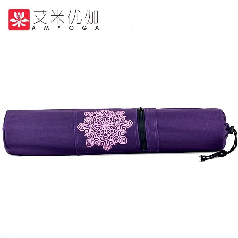 Durable canvas cotton yoga mat tote bag easy loading 250114