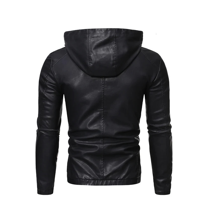 Clothing Mens Spring High Quality Leather Jacket Male Slim Fit Fashion Hooded 3XLM 250109Z
