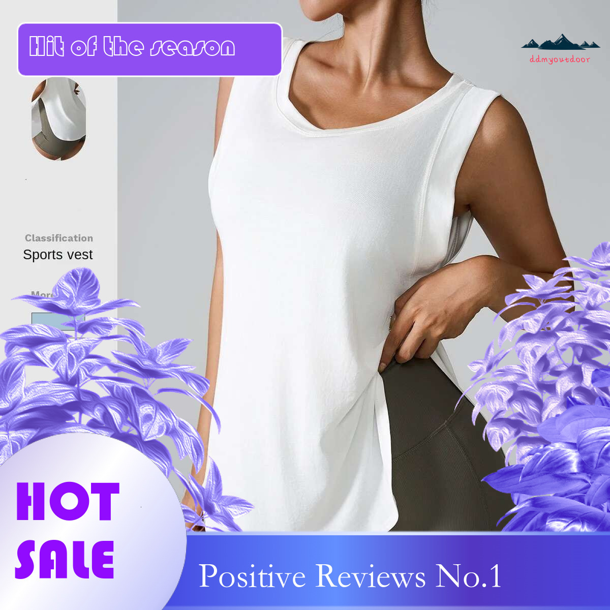 Ddmyoutdoor China Domestic Ins Popular Gym Clothing Women Loose Sleeveless Sportswear Tank Fiess Top Irregular Split Hem Workout Quick Dry Vest