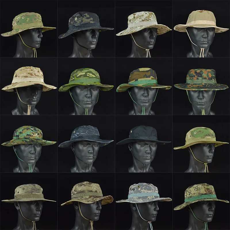 Mege Tactical Bonnie Hat Camouflage BDU6 Fctarn Bucket Hats Unisex Panama Outdoor Hiking s MenXJ250116