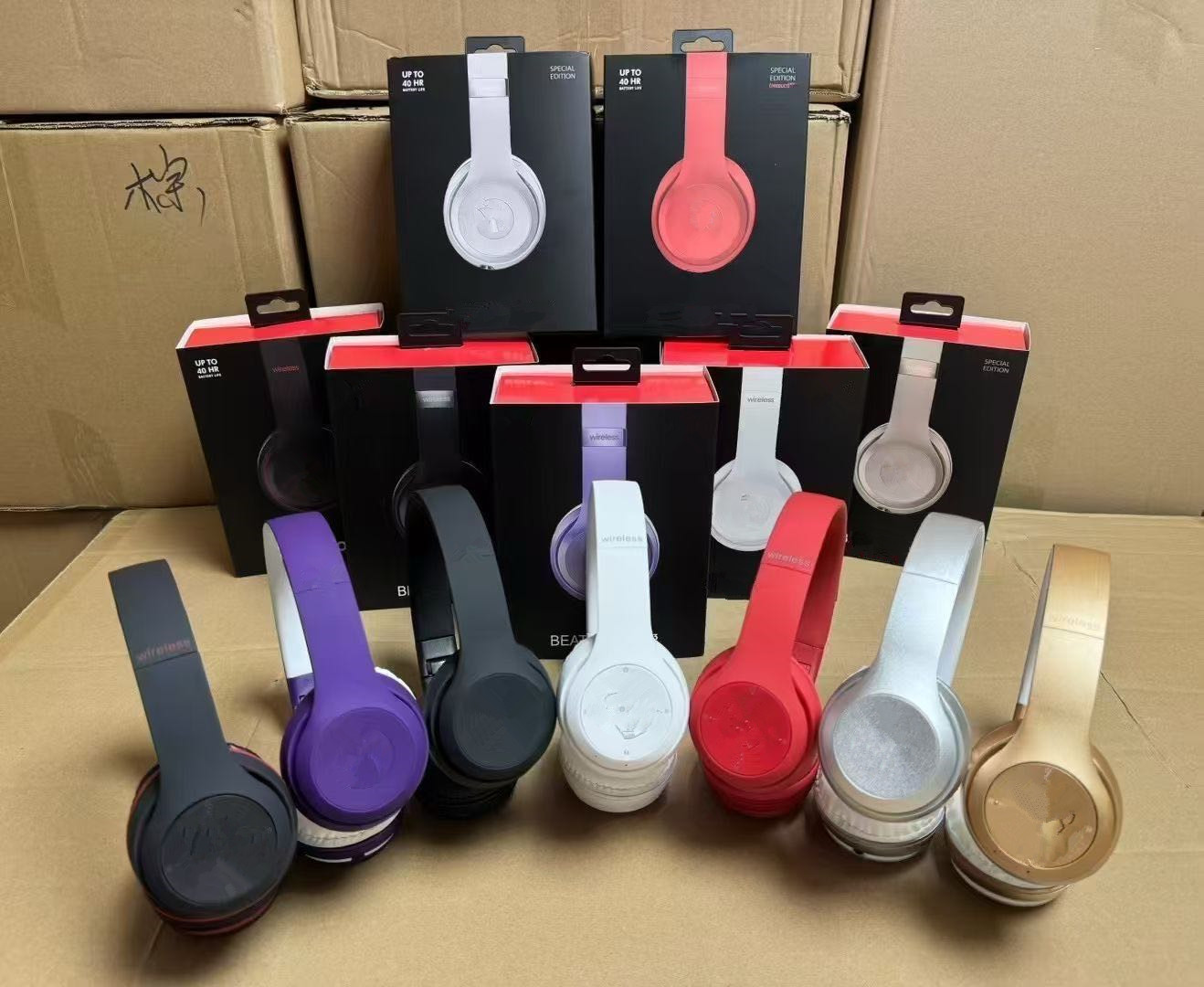 Wireless Headphones 3.0 Stereo Bluetooth Earphones Foldable Earphone Animation Showing Support TF Card Build-in MIC 3.5mm jack