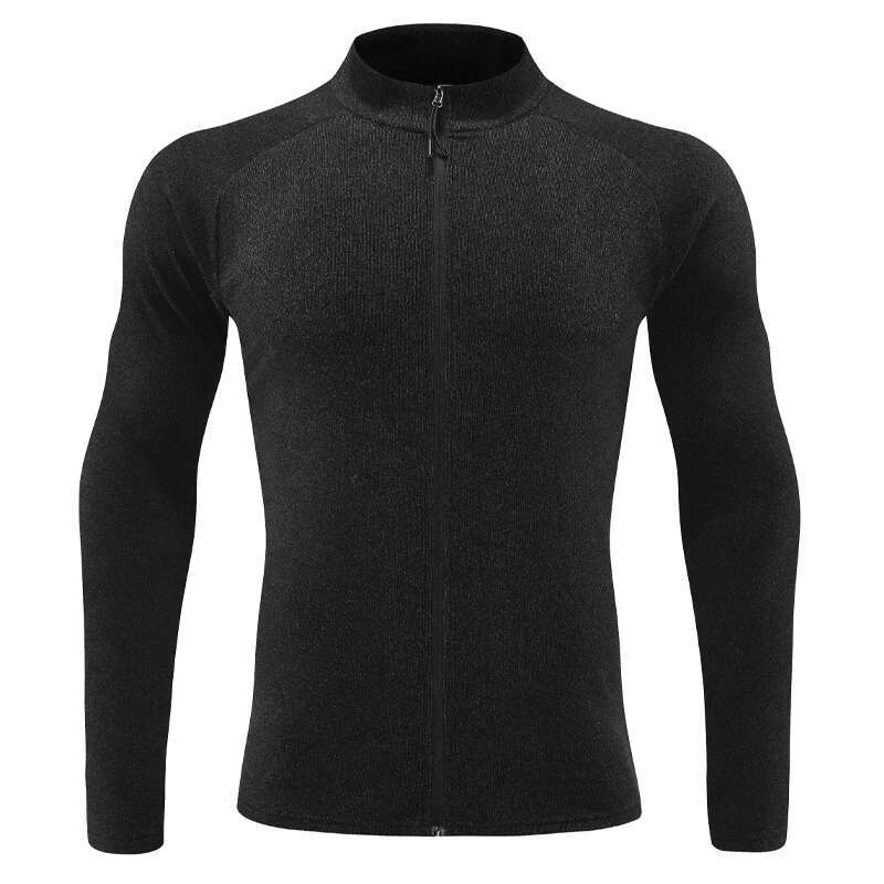 Ddmyoutdoor China Domestic Long Shirts Men Good Sports Zipper Fiess Traning Quick Drying Warm Base Layer Stand Collar Slim Veet Workout Running Tee