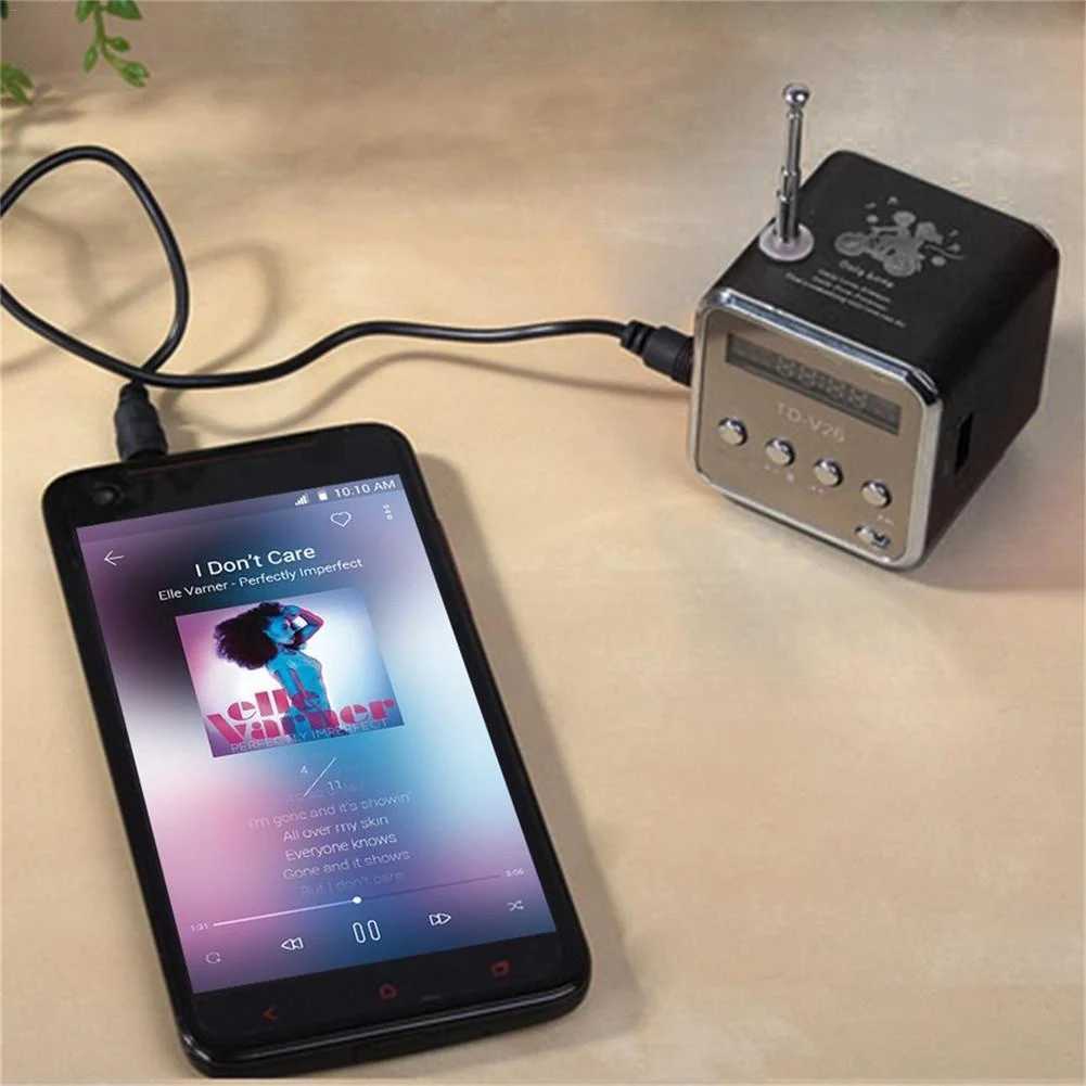 Car Audio Upgraded Subwoofer Speaker Mini LED MP3 Player FM Stereo Portable Radio for PC Notebook TD-V26 with Bluetooth-compatible H250118