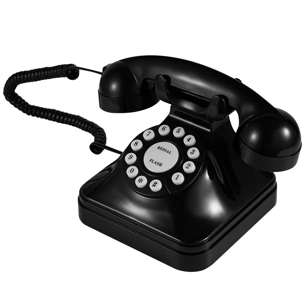 Corded Landline Telephone Crystal Clear Sound Vintage Phone Redial Function PushButton Old Desk 250108