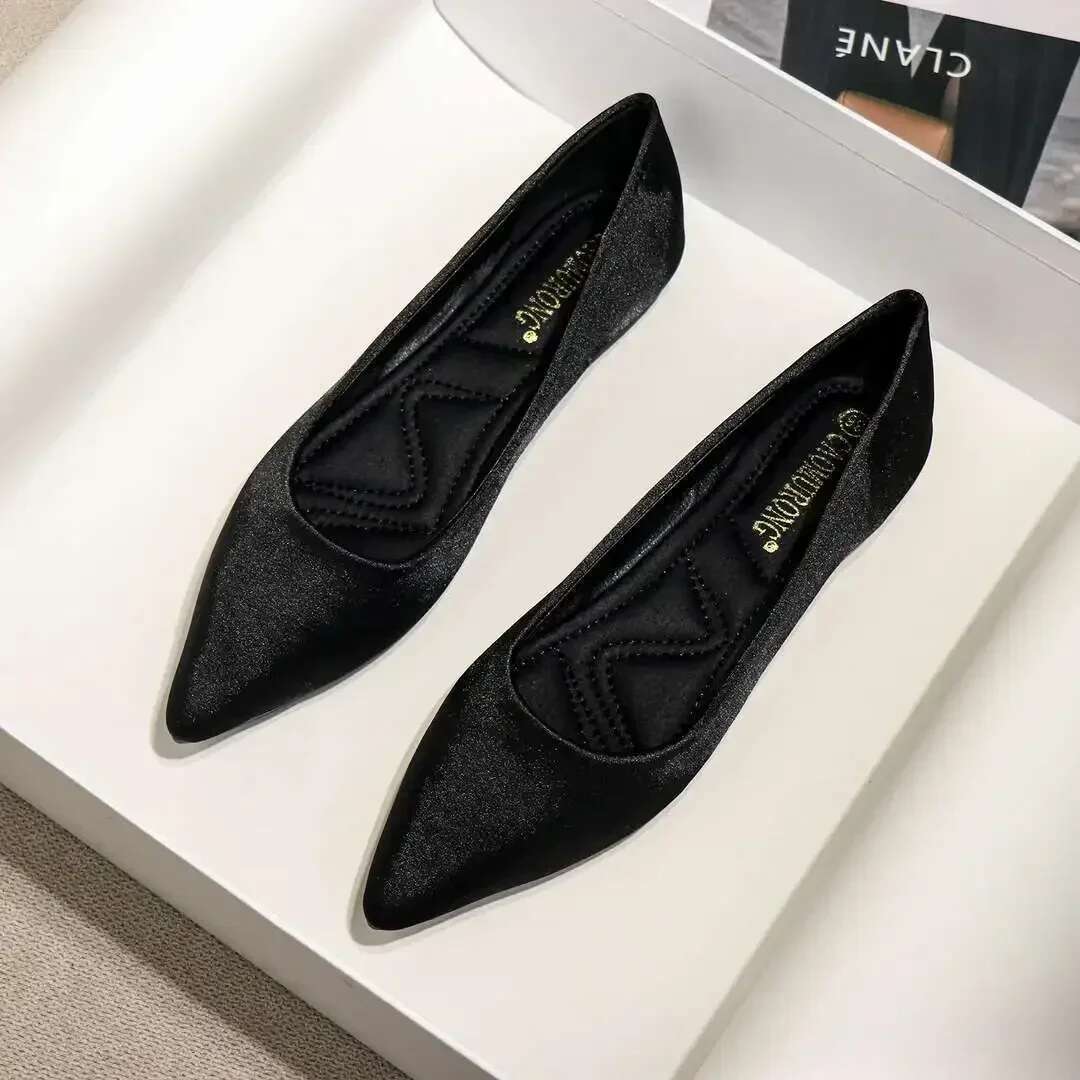 Shoes For Women Office Non Slip Low Heel Elegant Woman Flats On Promotion Brand Chic Summer 2024 Hot Trendy Price