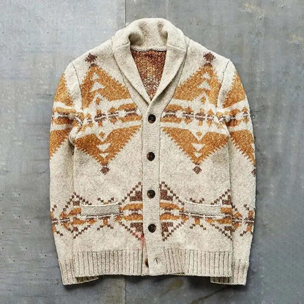 Knitted Cardigan Sweaters Knitted Cardigan Sweater Coat Long Sleeve Trench Coat Washable Non-shrink Men Knitted Cardigan Winter 250113