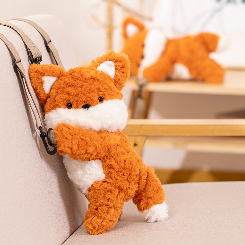 Cute and silly little fox plush toy for girls, backpack, mobile phone bag, coin purse, children's puppet doll swissmilitary