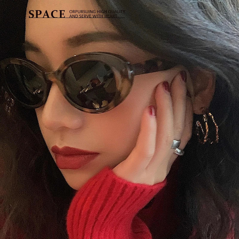 Vintage cat-eye Oval handmade sunglasses 44 Women street Po polarized tortoiseshell shades can be engraved 250117