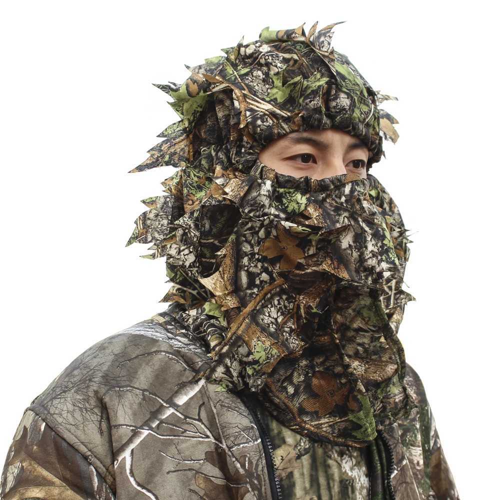 Man and Woman Outdoor Hunting Cycling Fishing Bionic Camouflage Hunting Mask Outdoor Hunting Fishing gear Camou HatXJ250116