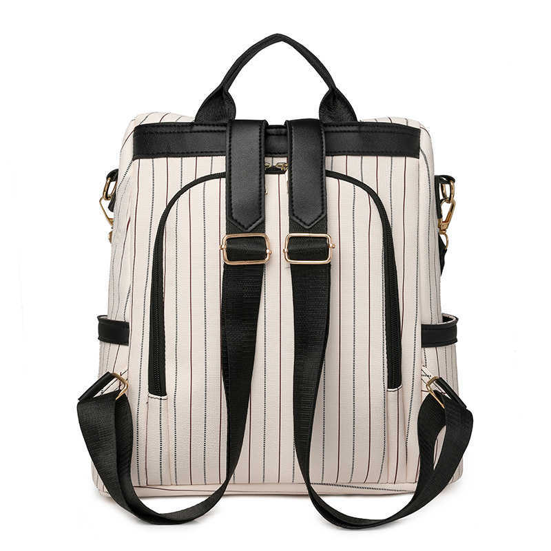 Womens backpack large capacity high end feel soft leather casual anti theft backpack single shoulder dual use backpack womens bag