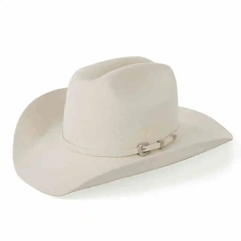 Western 100% Wool Felt Cowboy Hat Men Big Size XL 60CM 61CM Stain Lined Fedora 250116
