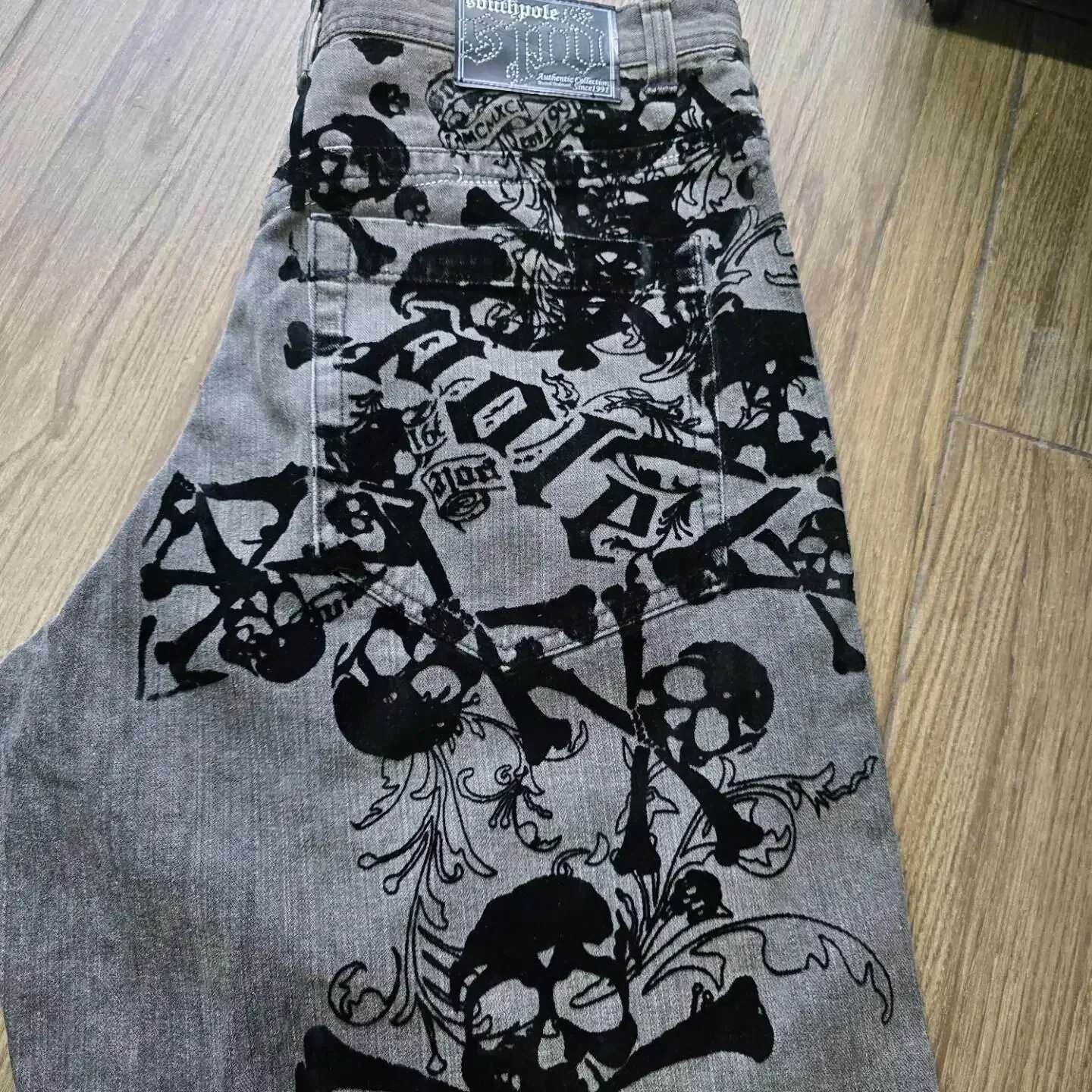 2025 Wash New Retro Southpole Loose Men's And Women's Y2k Haruku Gothic Hip Hop Skateboard Pants Street Wear Jeans