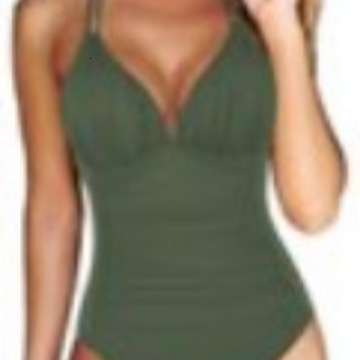New Hanging Neck Tie up One Piece Bikini Sexy Solid Color Women's Swimwear