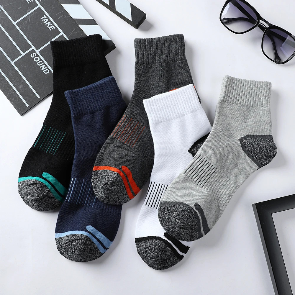 High Quality Lot Mens Socks Casual Breathable Run Sports 5 Pairs Male Cotton Winter Black Men Large size3845 250108