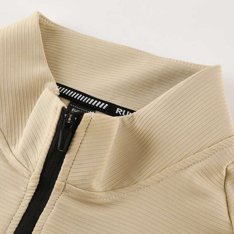 Ddmyoutdoor China Domestic Long Sleeve Shirts Man Running Training Gym Outdoor Workout Stand Collar Zipper Pullover Breathable Track Field Singlet Top