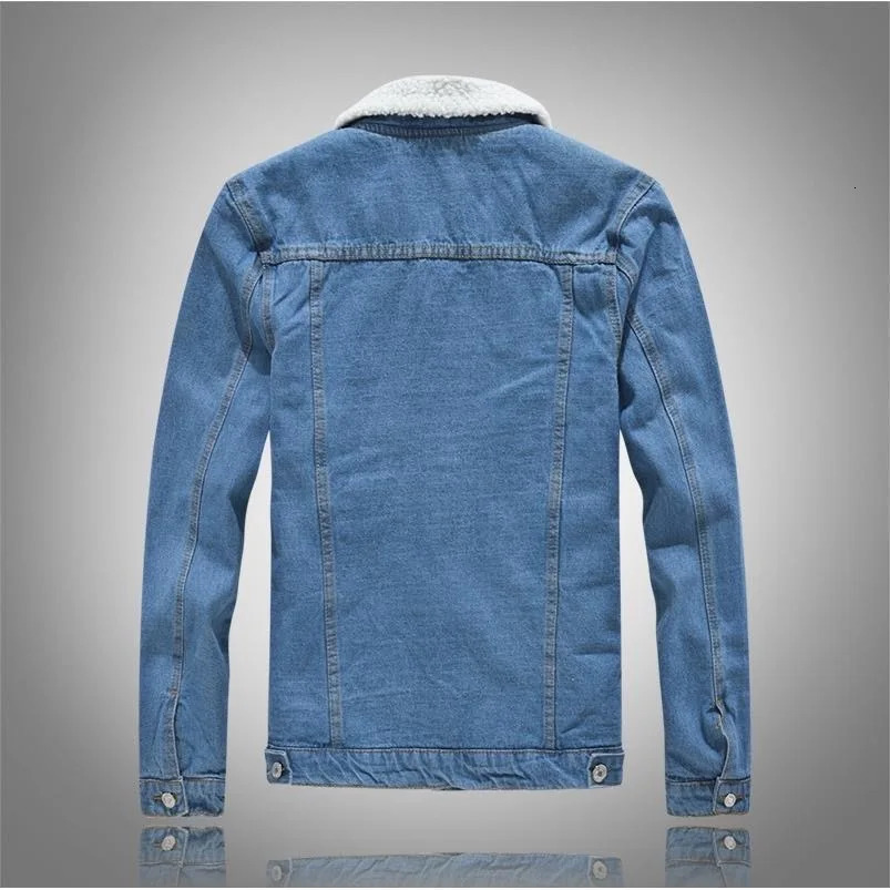 2023 AutumnWinter Fashion Solid Color Lamb Wool Denim Jacket Mens Casual Thick Warm High Quality PlusSize M3XL 250110