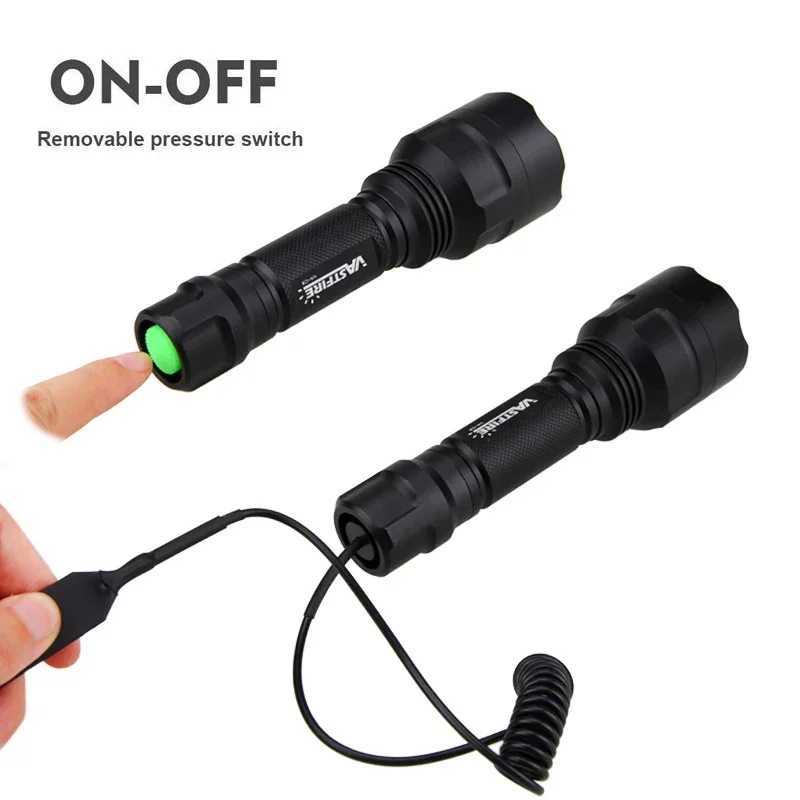 LED tactical hunting flashlight green/red/white USB charging 350LM 600-800 yard range C8 shooting reconnaissance light kitW241227