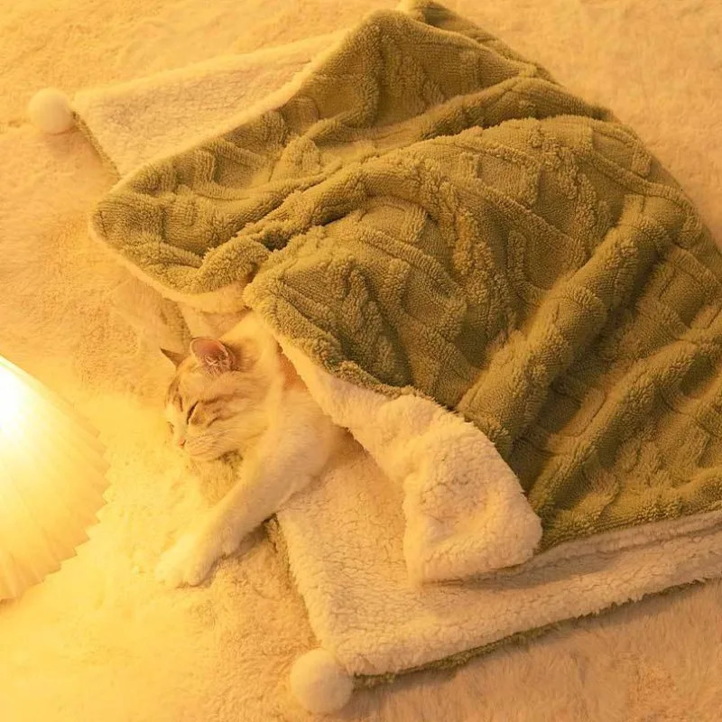 Pet Dog Blankets Mat Warm Soft Plush Thin Sleeping Blanket for Dogs Cats Breathable Cat Cover Cute Supplies 250115
