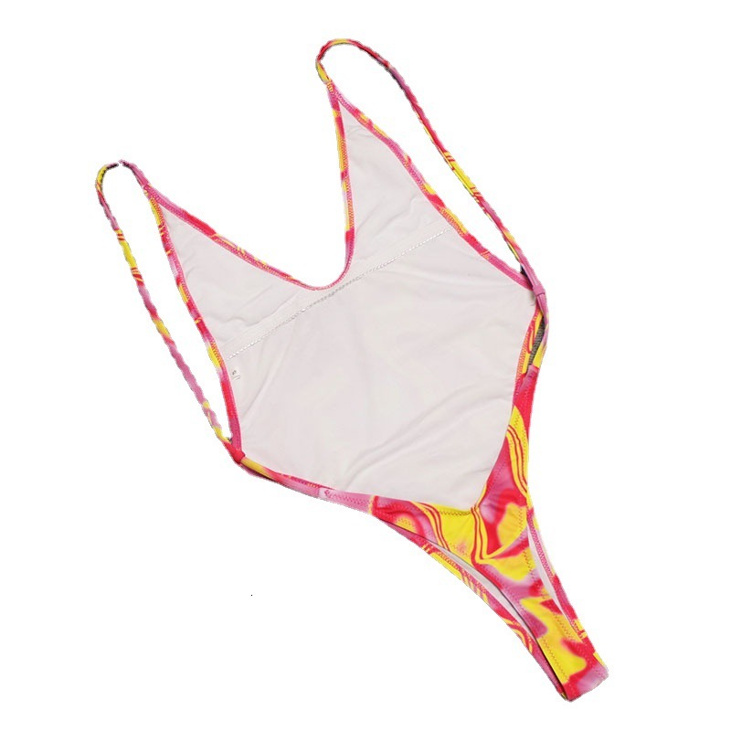 New Bikini Sexy Neon Colored Rune Dyed Off Back One Piece Women's Swimsuit