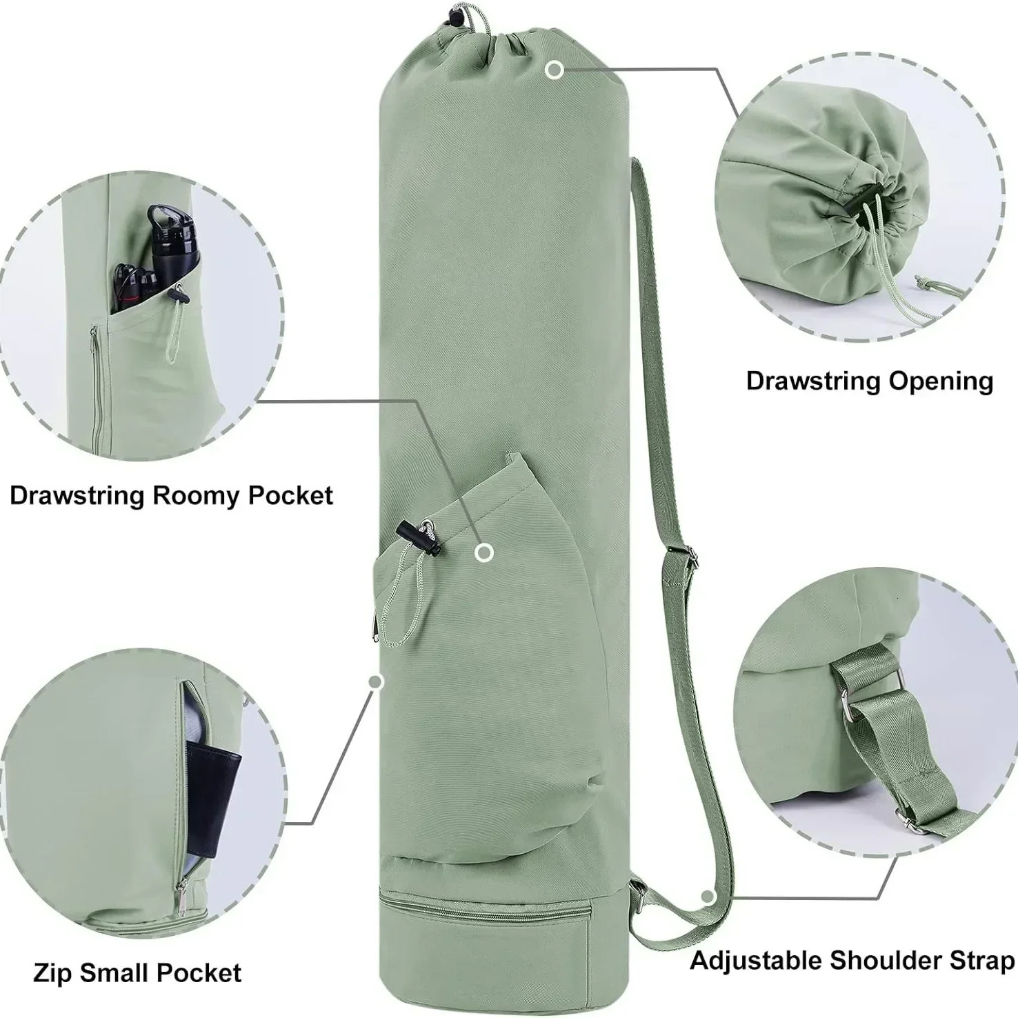 Yoga Mat Bag with Water Bottle Pocket Sports Bags Duffle Gym Clothes Towels Organizer Drawstring Backpack 250114