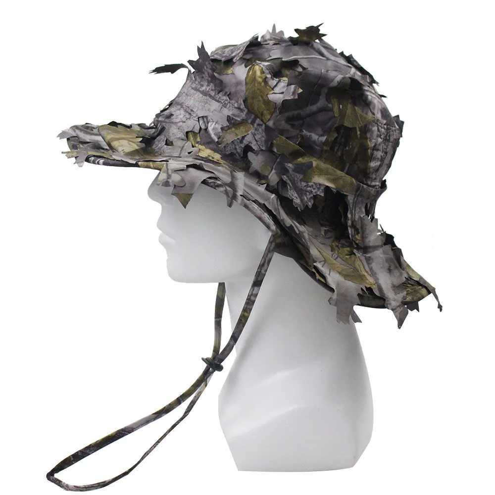 3D Camouflage Hat Real Tree af Hunting Camo Boonie Hats for Outdoor Shooting Combat Fishing Panama Cam tourismXJ250116