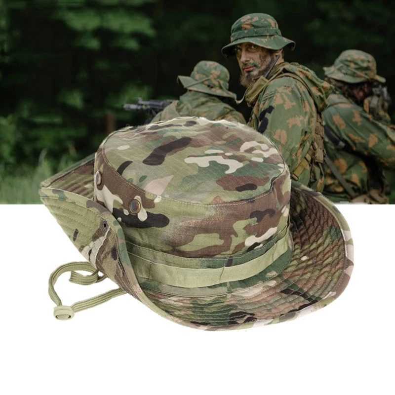 Camouflage Hat Tactical US Bucket Hats Panama Summer cam Fishing Hunting Hiking Outdoor Camo Sun s MenXJ250116
