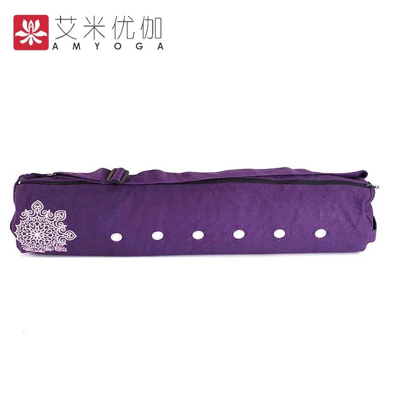 durable canvas cotton yoga mat bag with large zipper opening easy loading 250114