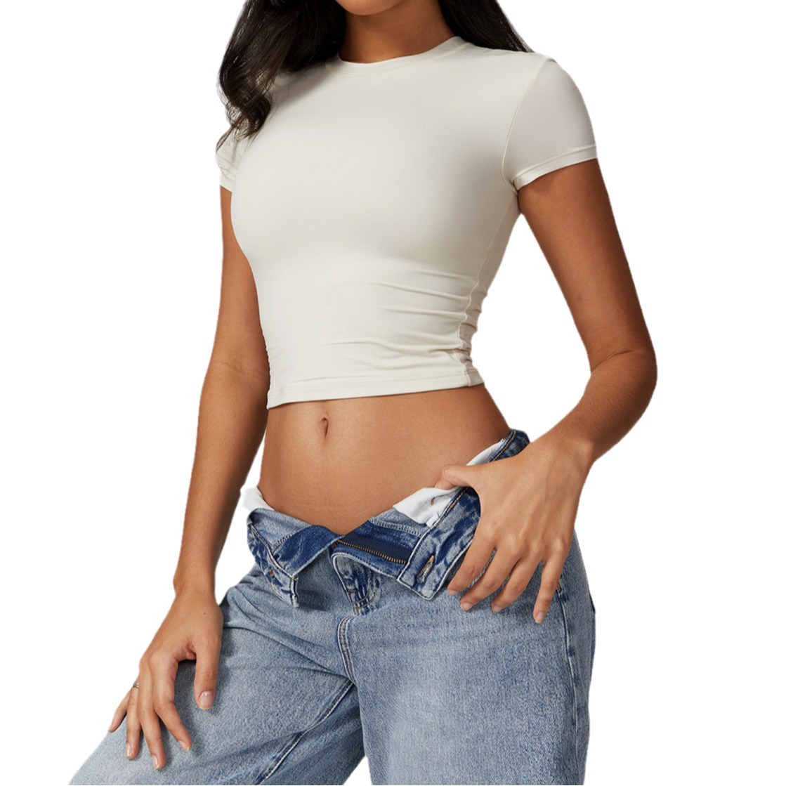 Casual versatile tight fast-drying fitness tops yoga clothing running Pilates sports T-shirt short-sleeved