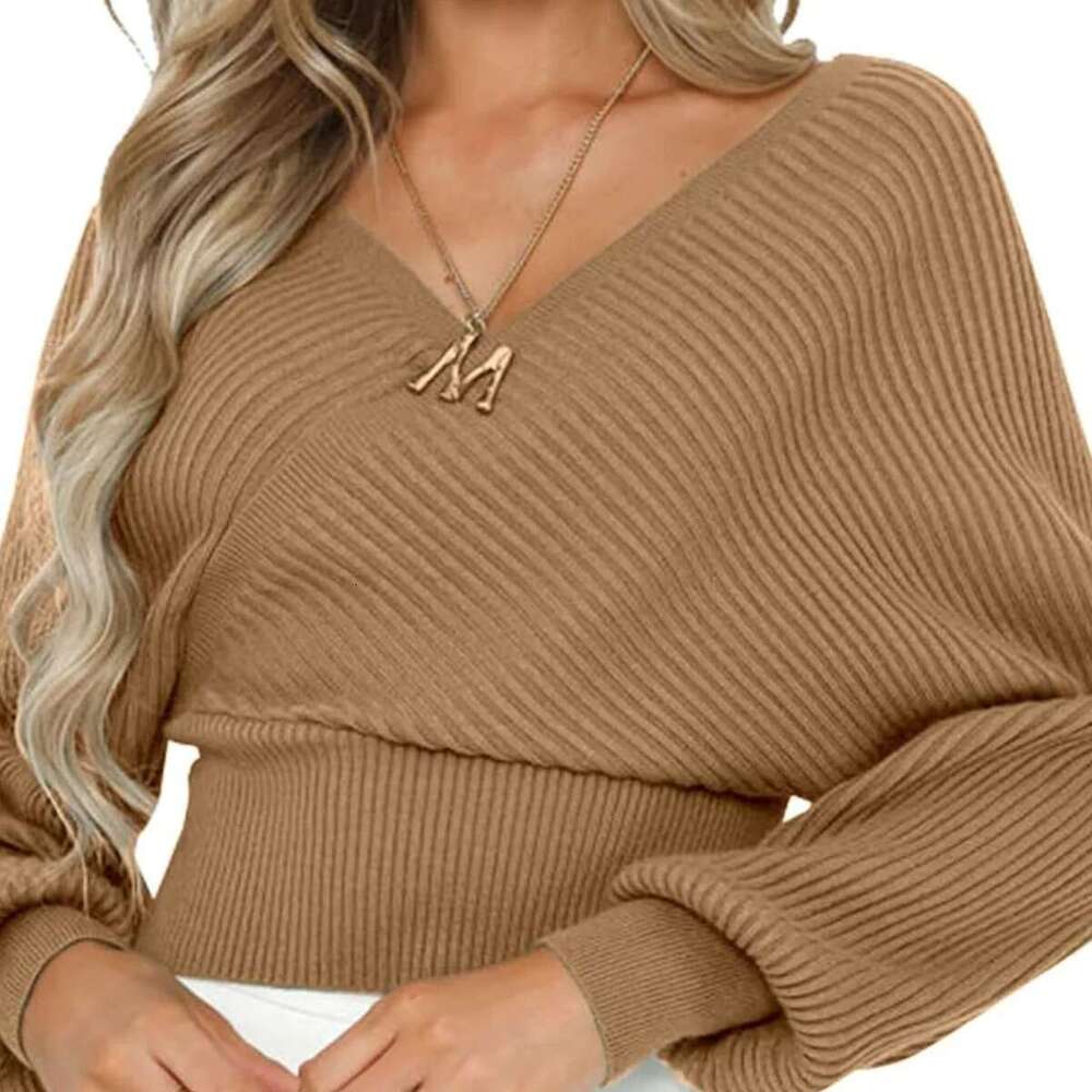 Spring Autumn Fashion Loose Solid Color Knitted Sweater Women's 2025 New Style Unique and Elegant Clothing