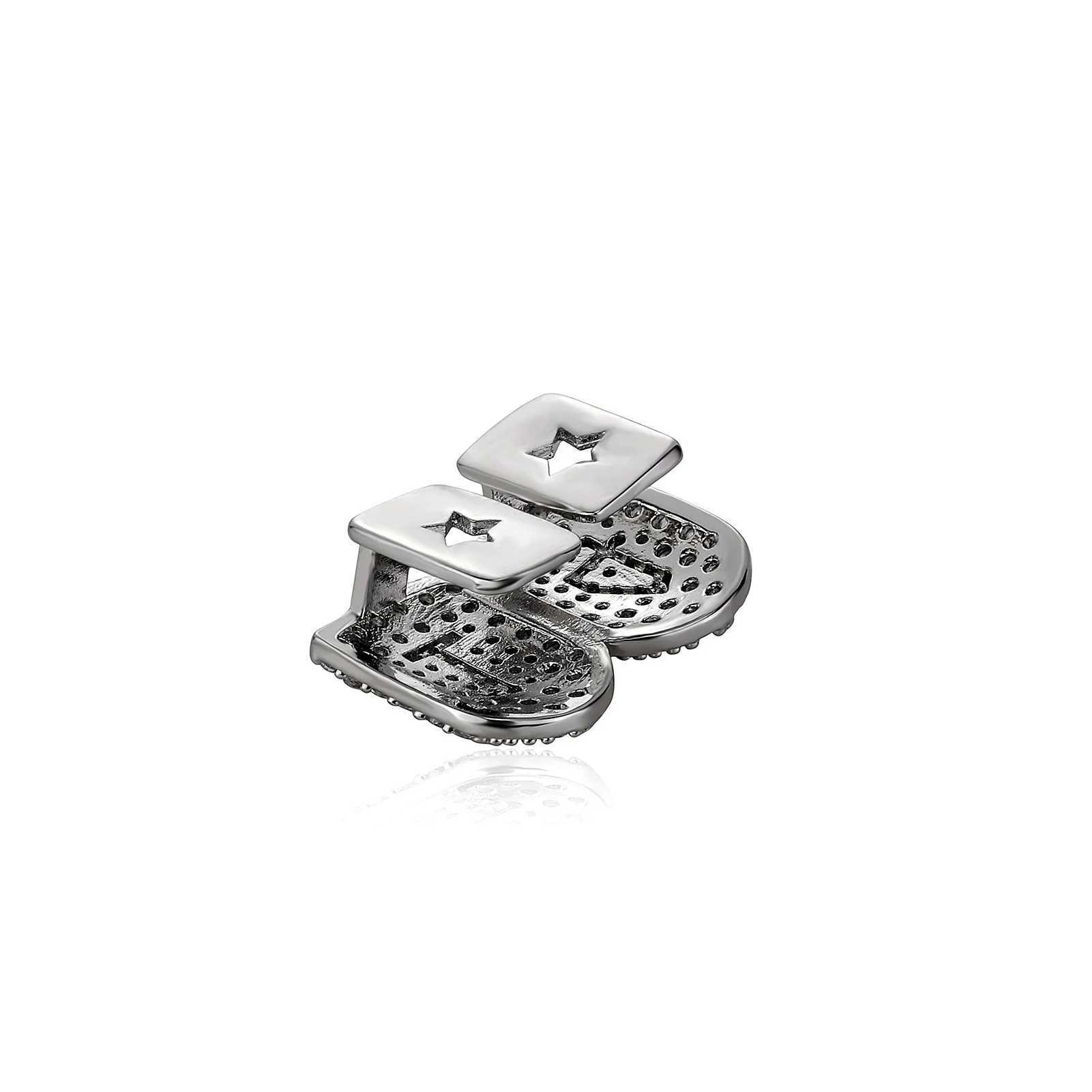 HipHop Single Full Zircon Tooth Grillz Cap Top Bottom Dental Grill Teeth Caps Halloween Cosplay Costumes False TeethXJ250114