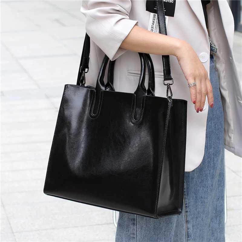 Toptrends Cowhide Genuine Leather Large Tote Bags For Women 2025 Trend Designer A4 Office Shouder Bags Shopper Ladies Handbags T250118