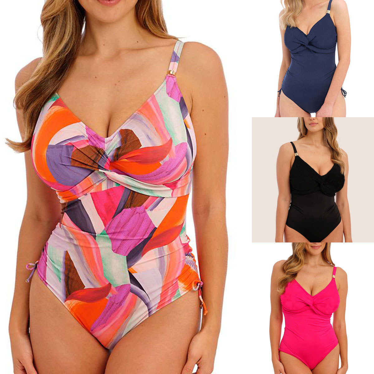 New One Piece Sexy Twisted Bag Cross Drawstring Women's Swimsuit