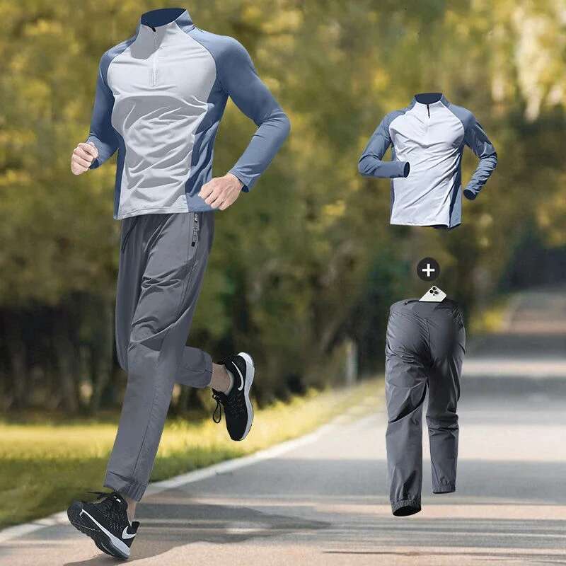 Ddmyoutdoor China Domestic Marathon Running Long Sleeve Quick Dry Top Training Pants Autumn Winter Fiess With Phone Pocket Men S Sportswear Set