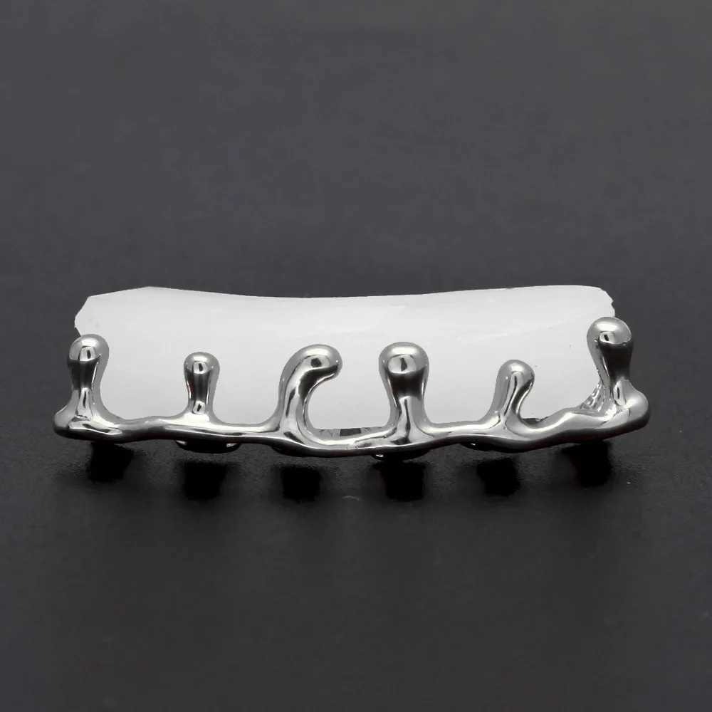 Rock Water Bling Teeth Grillz Top Bootom Dental Mouth Punk Teeth Caps Cosplay Party Tooth Rapper Hip Hop Jewelry TG008XJ250114
