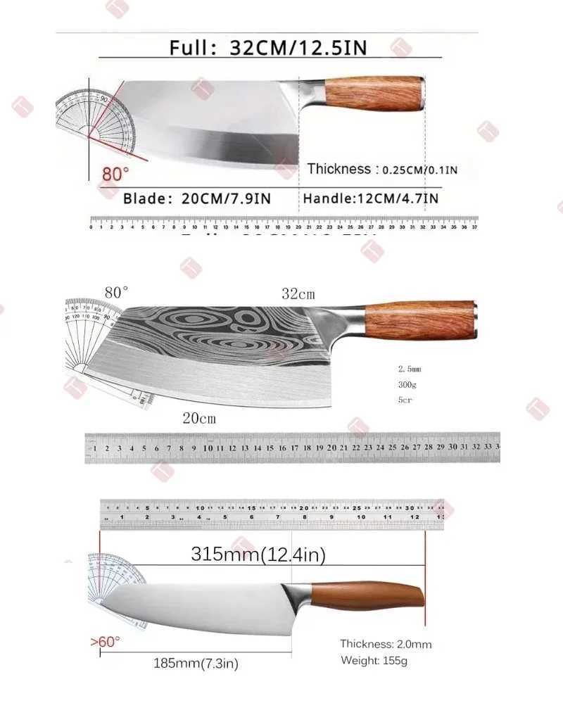 Professional Kitchen Knives Set Japanese Chef Knife Meat Cleaver Chopping Fish Fillet Cooking knife with box Kitchen AccessoriesXJ250117