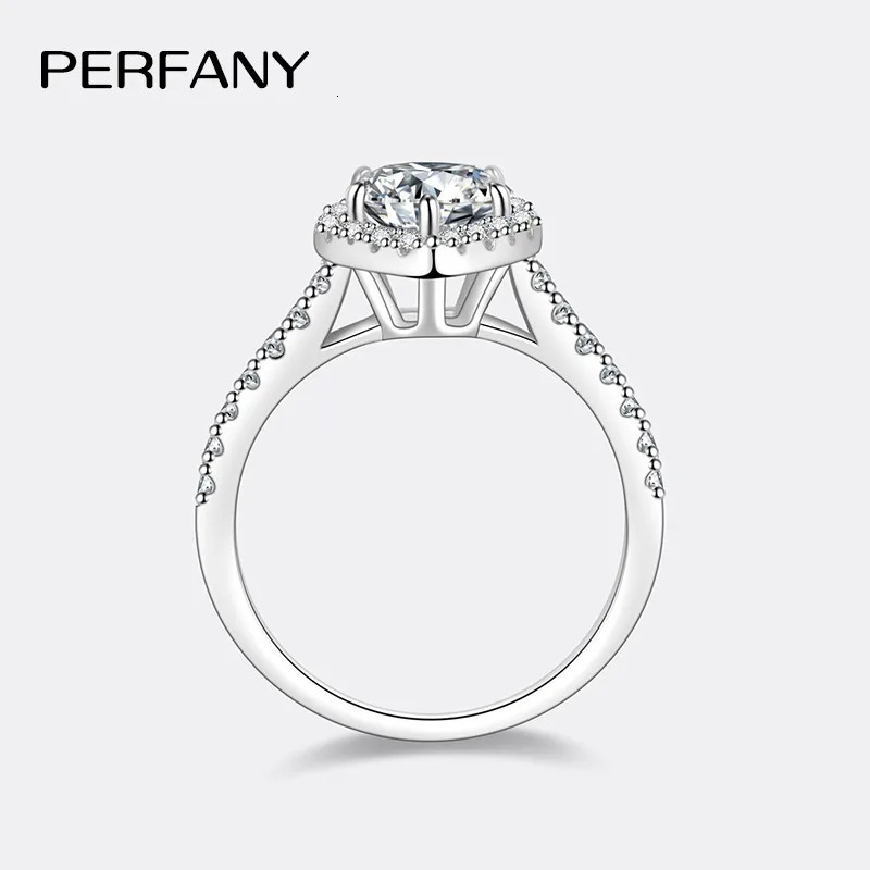 PERMANY 1CT Heart Cut Ring for Women S925 Pure Silver Engagement Eternal Diamond Jewelry 250110
