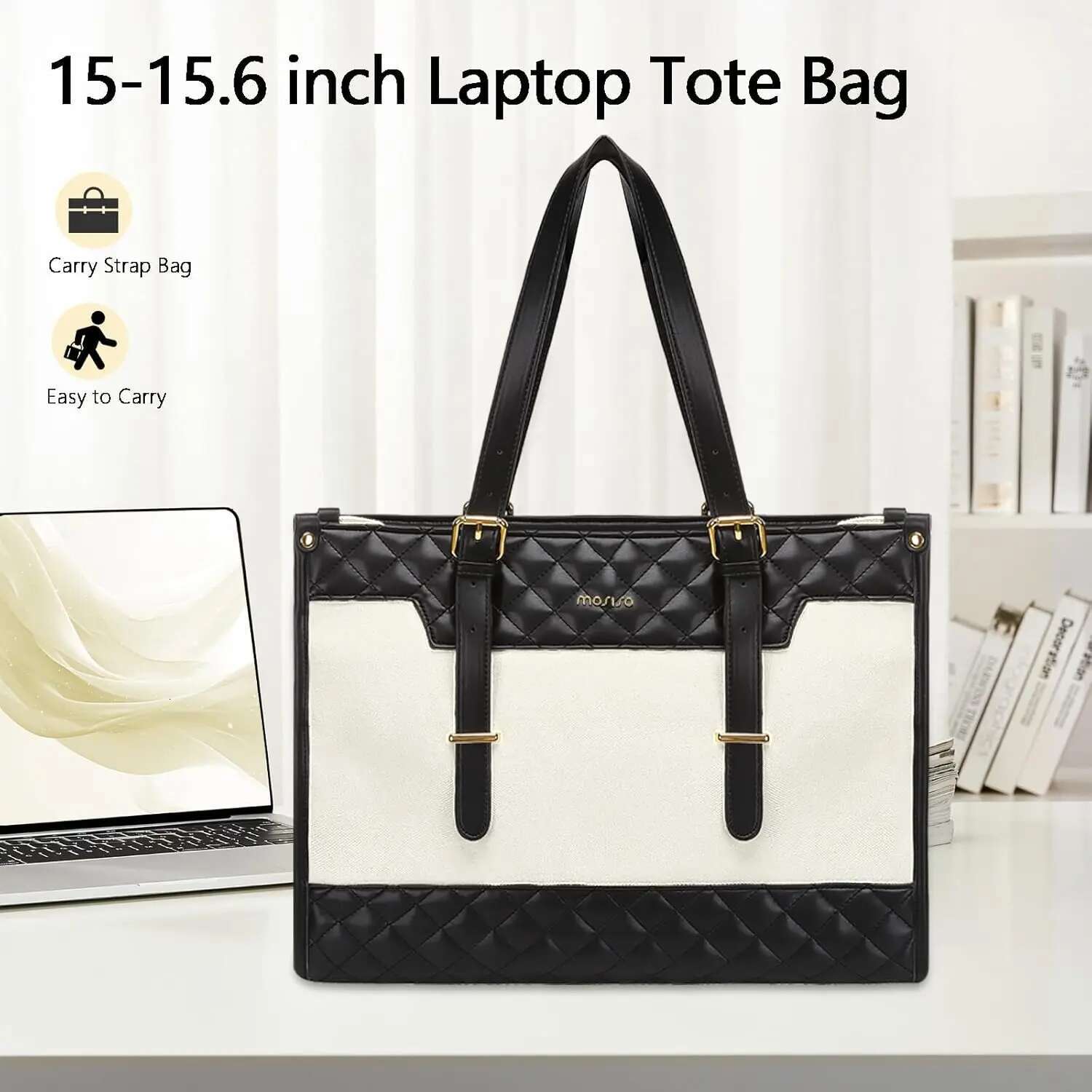 Laptop 15 15.6 inch Canvas Tote Bag Casual Travel Women's Handbag Large Capacity Computer Messenger Shoulder Bags