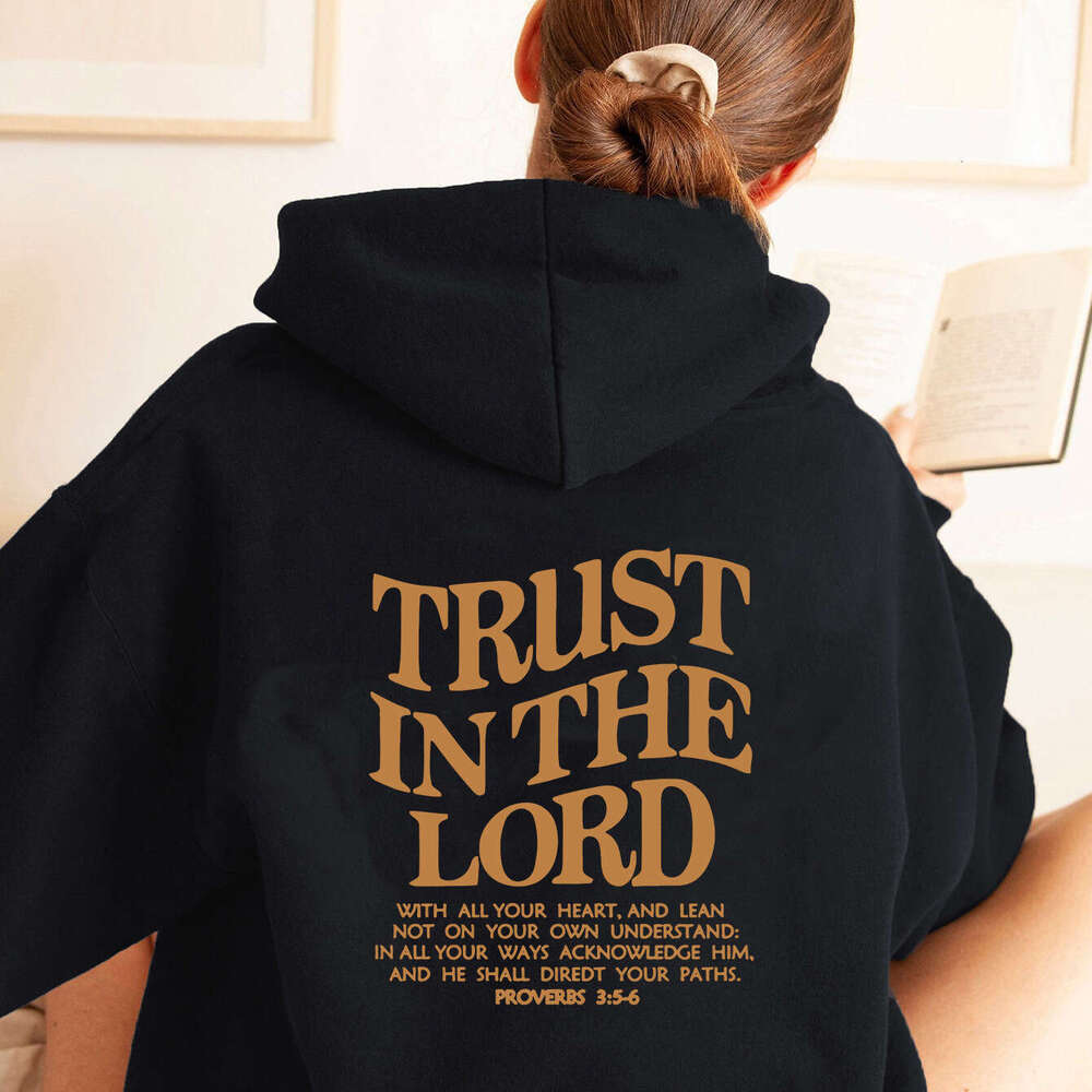 New casual men's and women's fleece with letter print kangaroo pocket, new hooded hoodie jacket