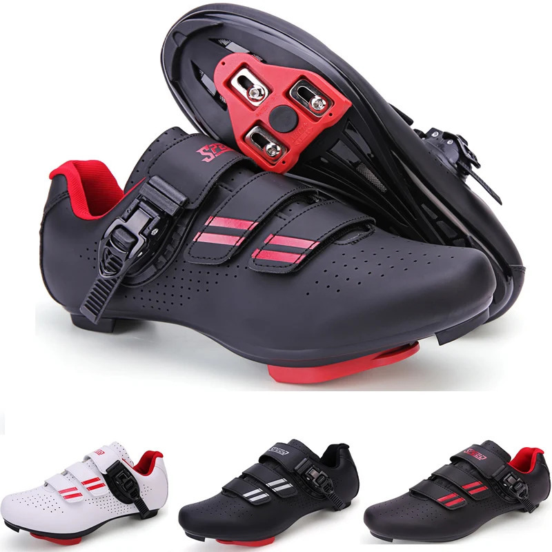 Mens Cycg Shoes Compatible with Peloton Indoor Bicycle Pedals Clip in Road Bike PreInstalled Look Delta Cleats 250219