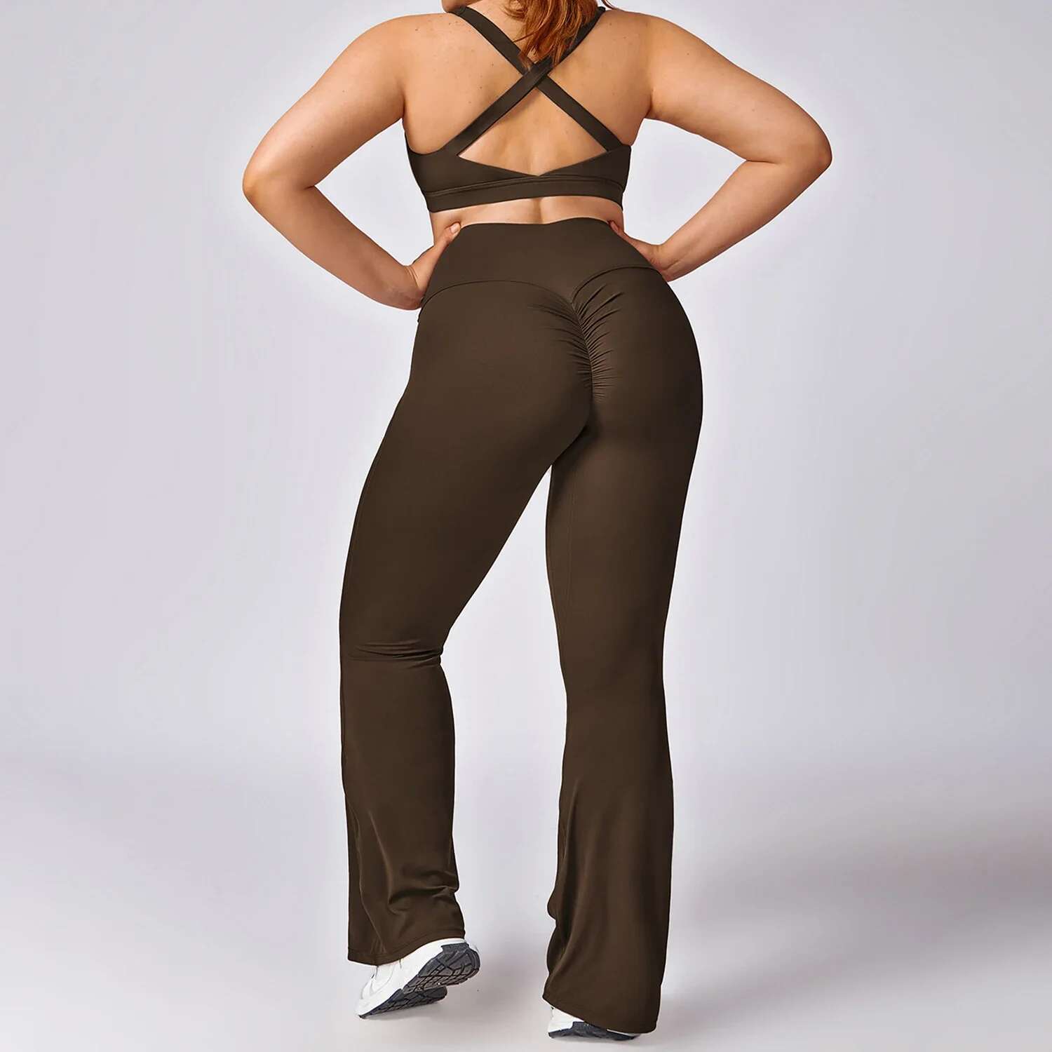Ddmyoutdoor China Domestic Sportswear Woman Plus Size Yoga High Waist Breathable Wide Leg Pant Gym Sports Slim Flared Tight Pants Dance Trousers