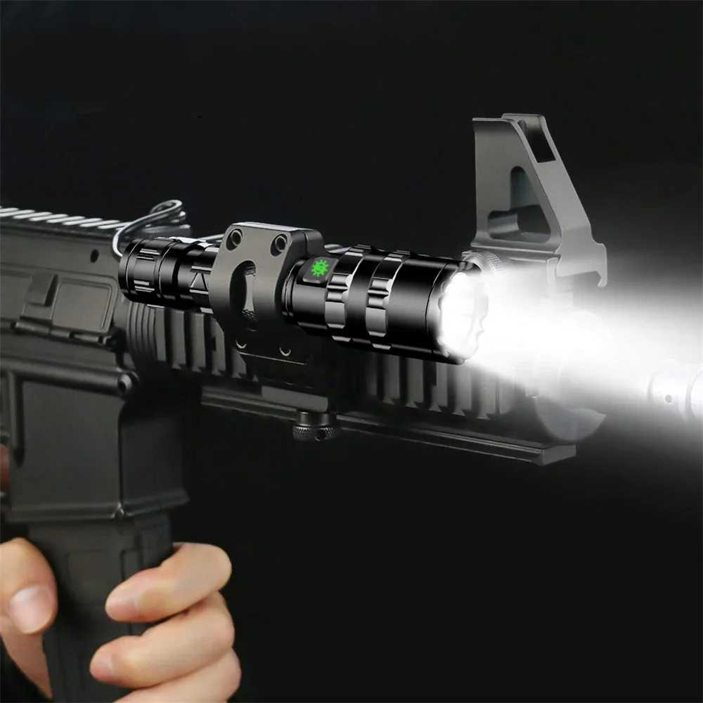 LED Tactical Hunting Torch Flashlight L2 8650 Aluminum Waterproof Outdoor Lighting with Gun Mount +Switch USB Rechargeable LampW241227